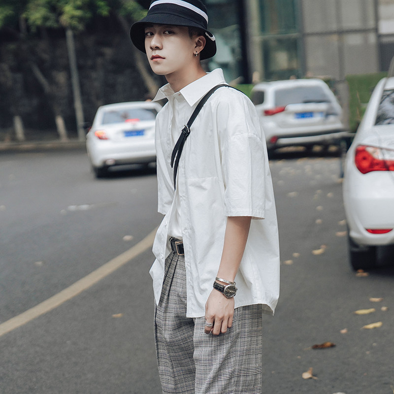 襯衫 純色百搭簡約男孩夏季必備單品