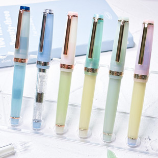 金豪82钢笔 硬笔书法练字专用 半透明拼色布丁狗鸡尾君子剑学生