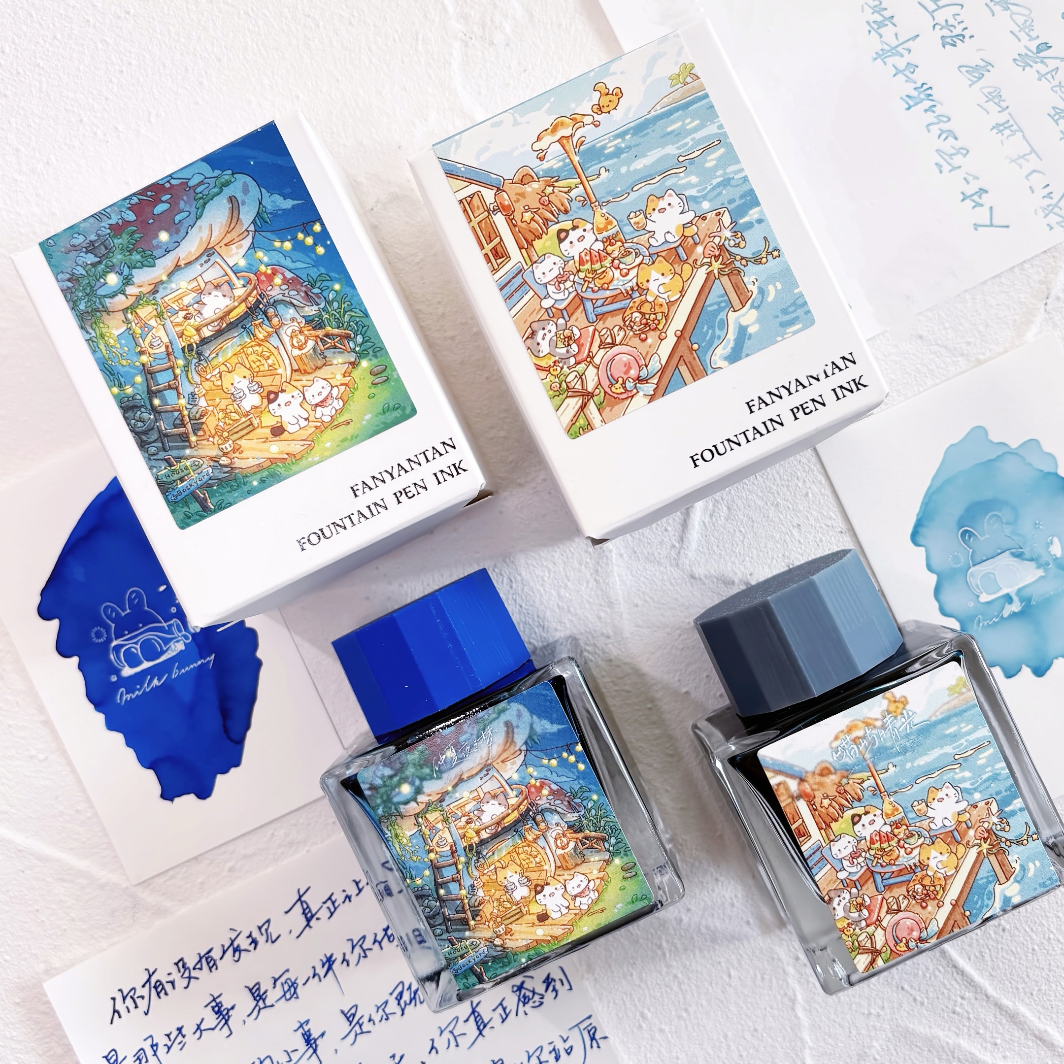 字里行间x放羊滩钢笔墨水仲夏夜之梦喵屿晴光50ml©猫猫小分队