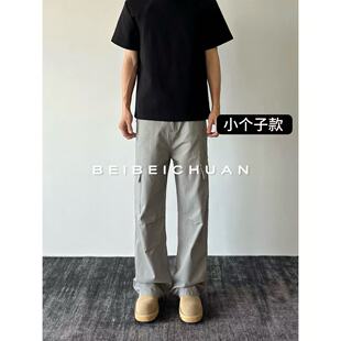 2021M版 摩登灰 型工装 裤 北北川 男生复古口袋直筒长裤 小个子款