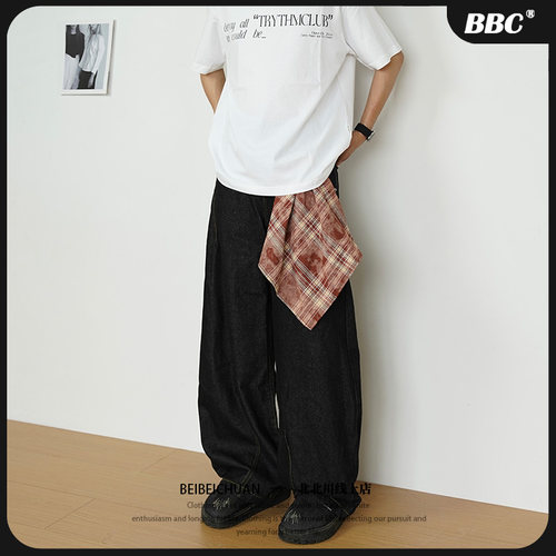 【设计感】美式水洗做旧牛仔裤