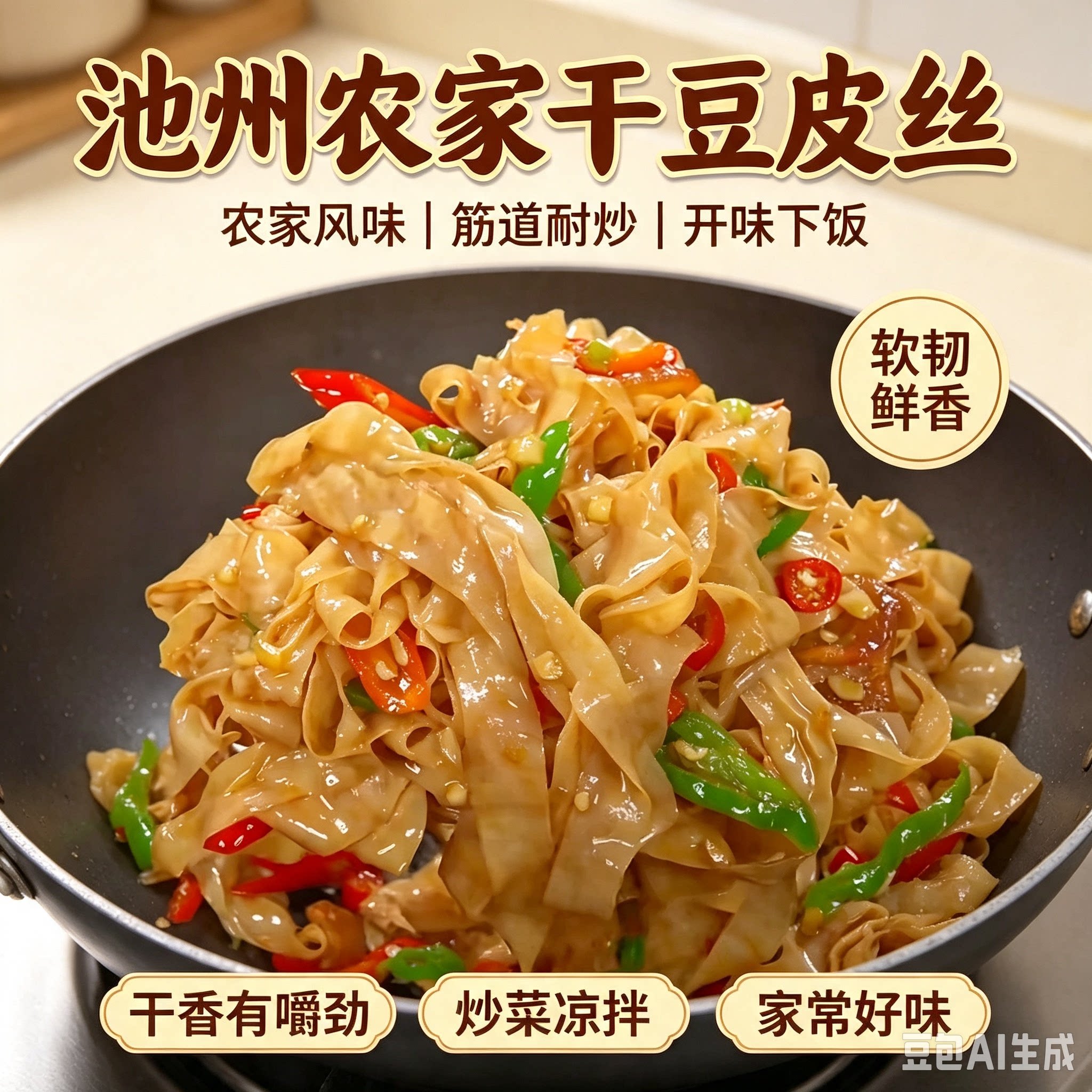 池州农家自制手工干豆皮丝好吃下饭包邮