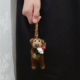进口抱花猴子挂件棕色包挂男女情侣车挂指偶式 挂饰钥匙扣手工羊毛