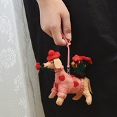 高品质高颜值玫瑰花小狗挂件粉色大号包挂精品车挂女包挂礼物小众