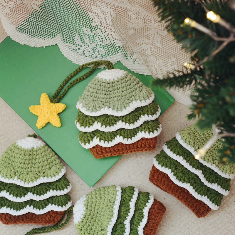 个性创意潮绿色圣诞树钥匙包