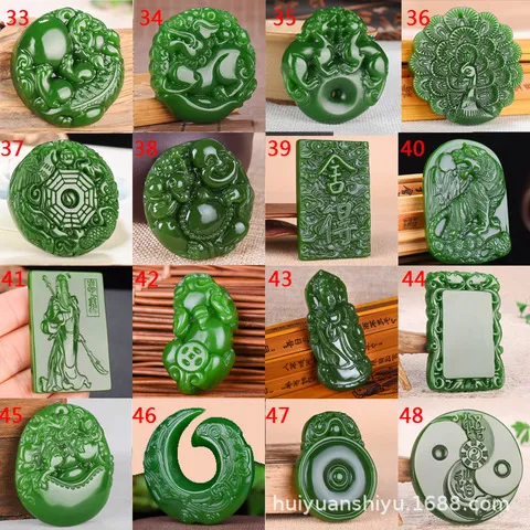 挂件礼品玉器吊坠玉石和田玉碧玉开业高仿直播款外蒙料菠菜绿会销
