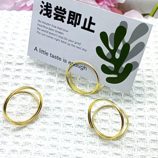 金色圆形名片夹创意造形名片夹便签夹卡通别针名片夹定制厂家