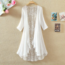 2026夏新款防晒衣女蕾丝空调衫中长款开衫沙滩度假棉麻薄外套披肩