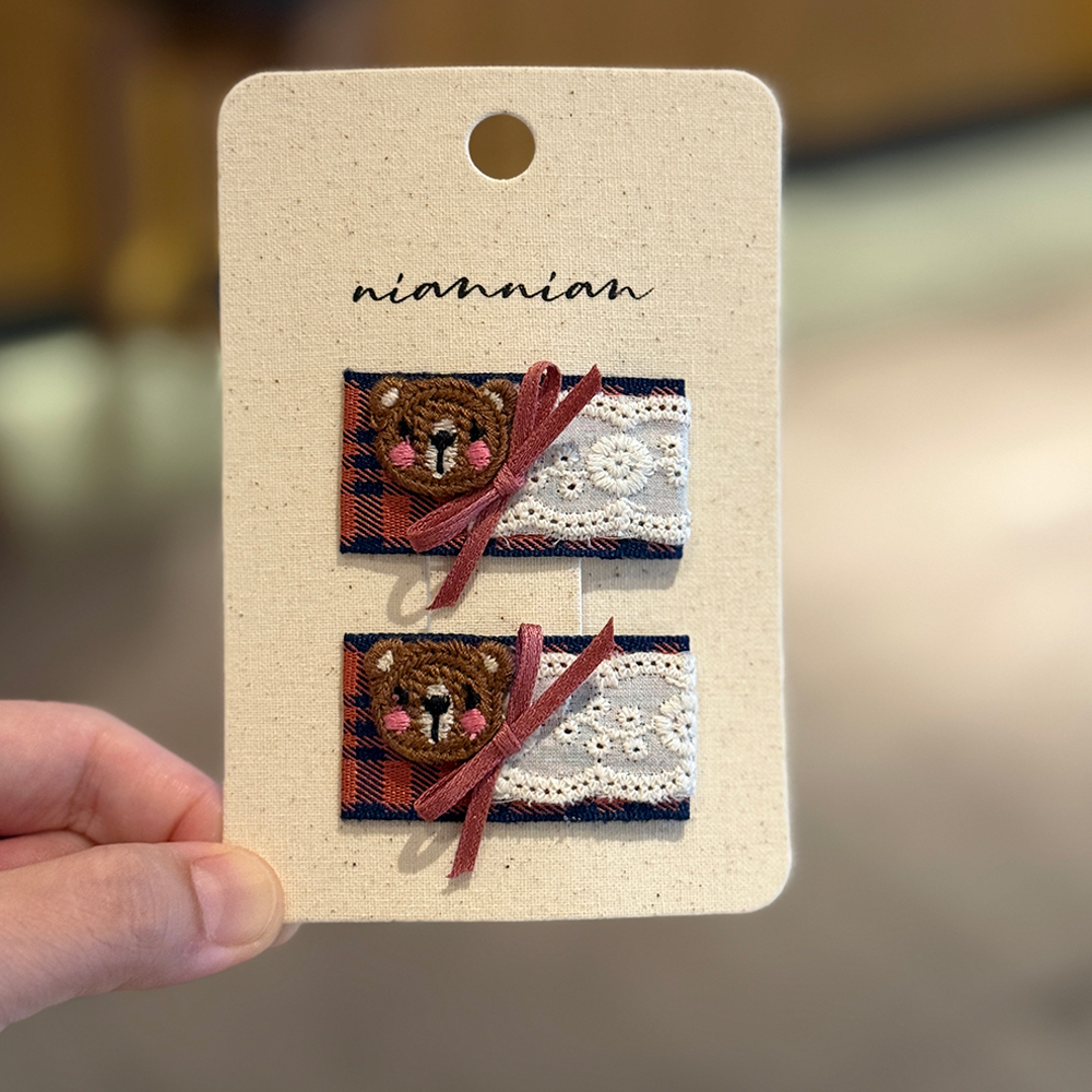 niannian念念儿童韩版秋冬蝴蝶结发夹女童卡通碎发夹百搭侧边夹