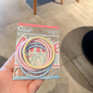 韩国进口彩色皮筋儿童头绳不伤发糖果色扎头发少女心彩色发圈发绳