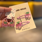 儿童发饰韩版 简约可爱水果发夹女童侧边刘海夹子宝宝发卡头饰发绳