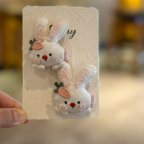 儿童发夹可爱卡通胡萝卜小兔宝宝刘海夹发卡女童侧边夹发饰头饰女