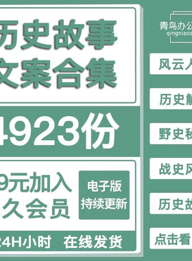 历史故事知识书单号文案素材中国名人古今人物传记朝代口播文案