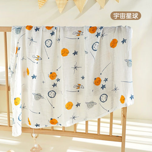 婴儿单层竹棉纱布盖毯