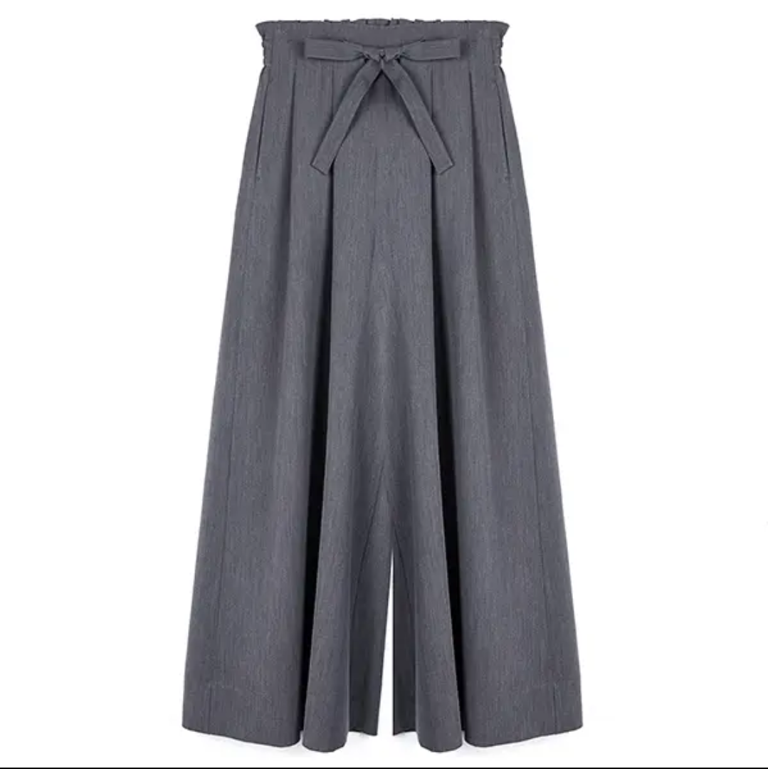 女松紧腰宽松休闲长阔腿裤