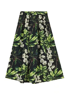 雨墨圣迪奥立春2024新款气质典雅A字职场碎花长裙半身裙S233Z1188