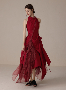 ONMOON 红色无袖浪漫蝴蝶仙女套装