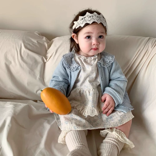 Детская весенняя универсальная куртка для девочек, трикотажный свитер, кардиган, детский комплект для выхода на улицу