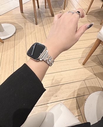 金属X型加钻表带适用于applewatch987苹果手表654SE气质星光色