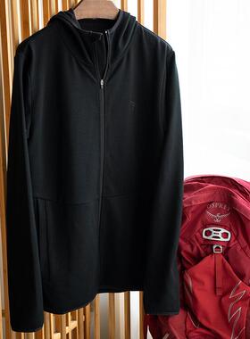 Des FR美丽诺城市机能保暖美利奴羊毛户外运动跑步连帽卫衣外套男