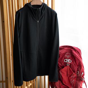 Des FR美丽诺城市机能保暖美利奴羊毛户外运动跑步连帽卫衣外套男