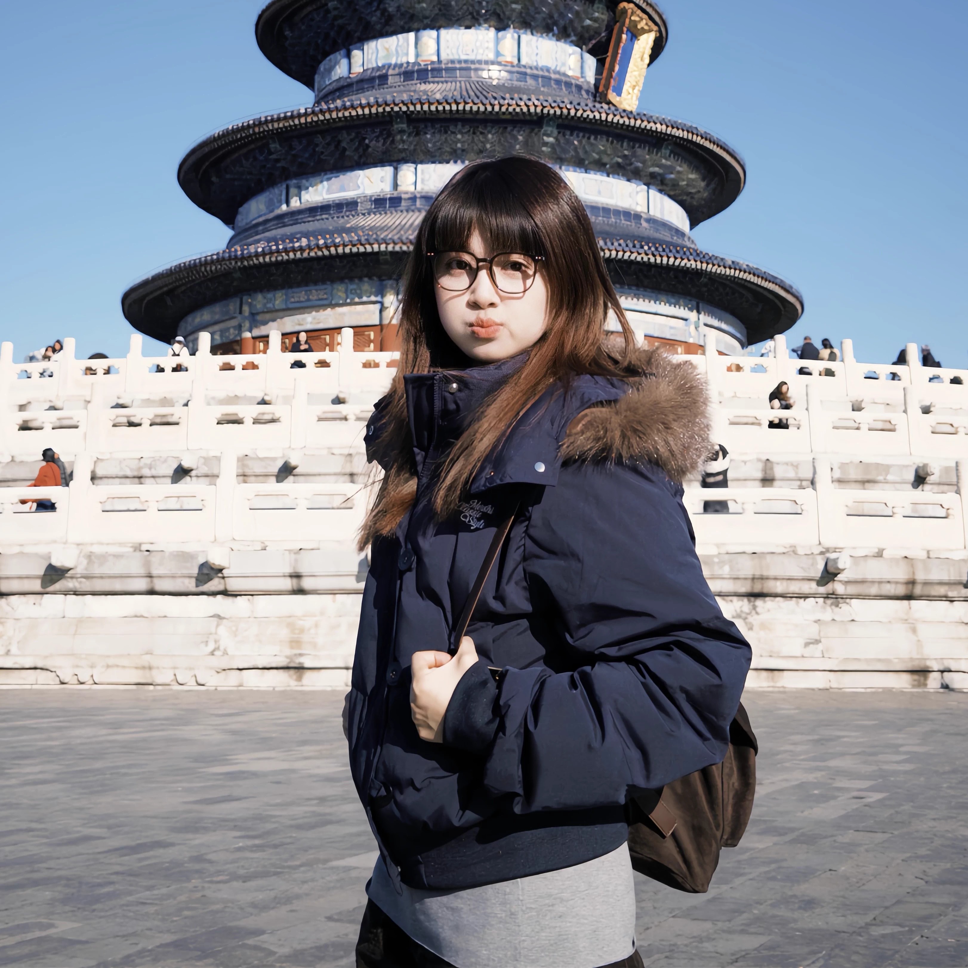 冬季美式毛领短款羽绒服