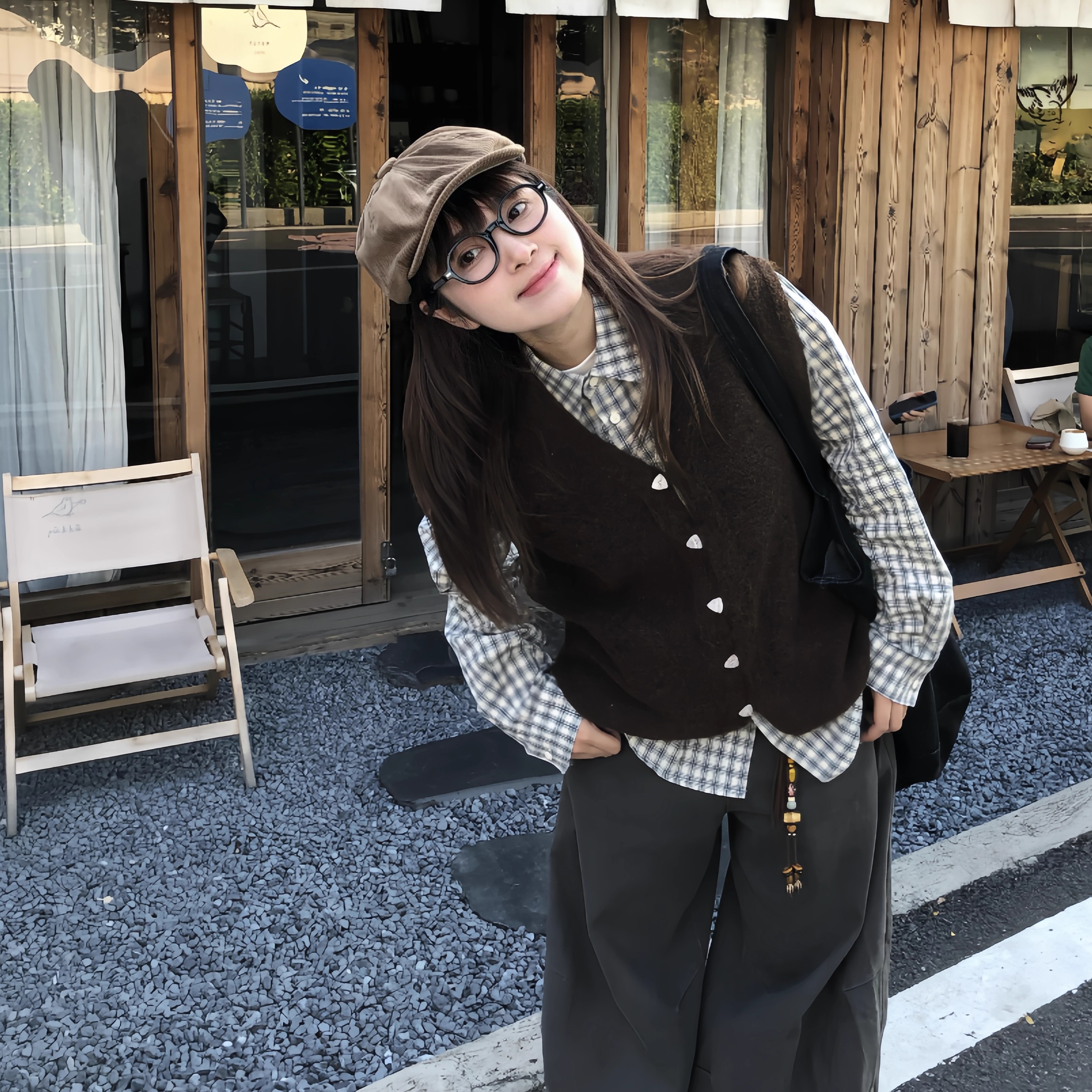 V领休闲针织马夹坎肩背心