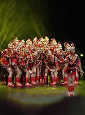 六一儿童表演服第十二届小荷风采我想唱歌给你听三月三舞蹈演出服