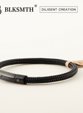 中性原创设计编织不锈钢手镯男女时尚百搭简约快拆扣手链手环