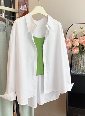 反季直降 2024秋白色衬衫女设计感小众宽松复古内搭上衣衬衣长袖