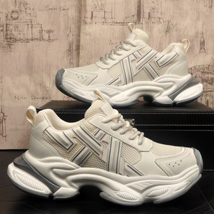 时尚原创新款超火厚底增高老爹鞋男士百搭休闲运动鞋透气网面鞋男