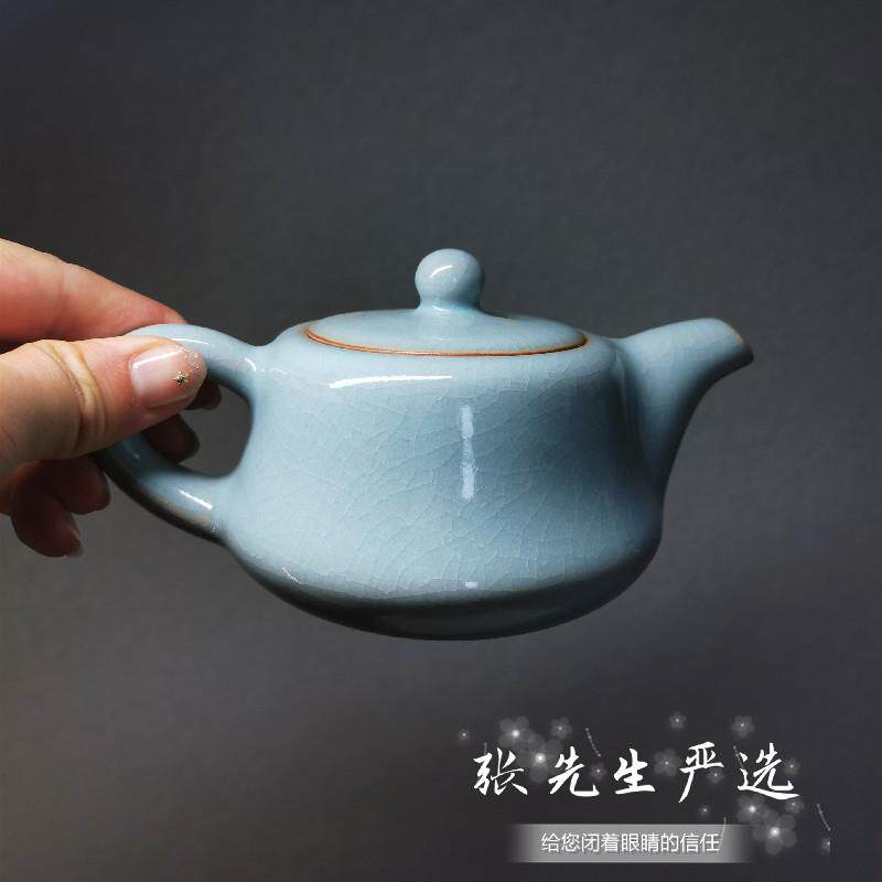 朱家汝窑汝瓷玛瑙釉开片茶壶