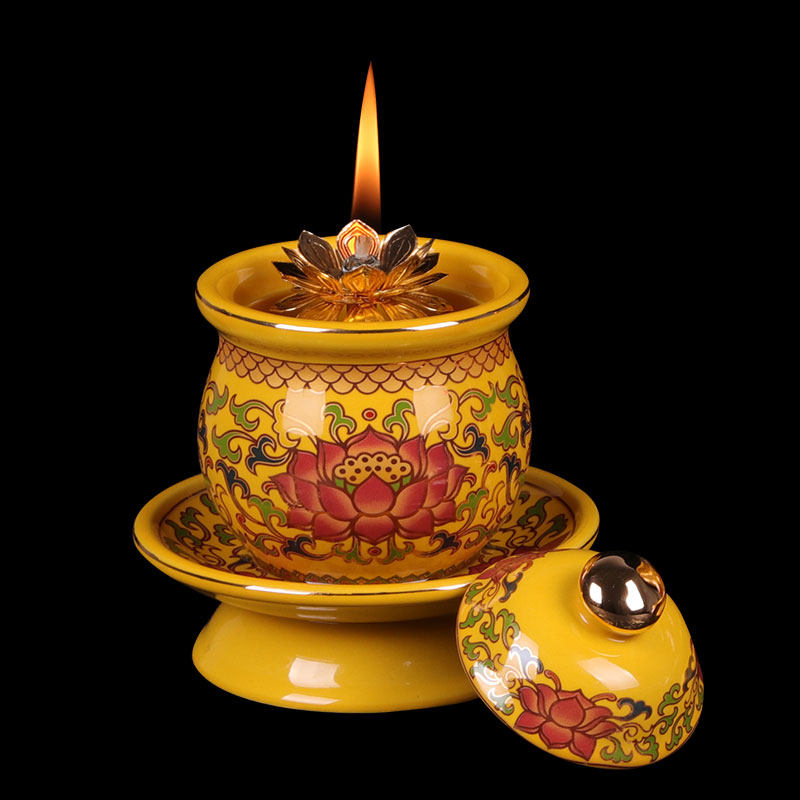 佛前长明食用油莲花佛灯液体酥油供灯植物油菜籽玉米油灯带盖子,家居饰品,烛台,淘宝优惠券,粉丝福利购,淘宝优惠卷