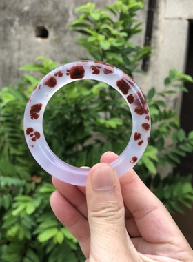 巴西玛瑙紫罗兰胖圆条玉髓手镯