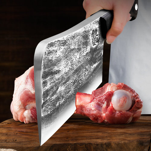 谭铁匠手工锻打砍骨刀加厚重型斩骨刀剁骨刀大骨头专用刀屠夫商用