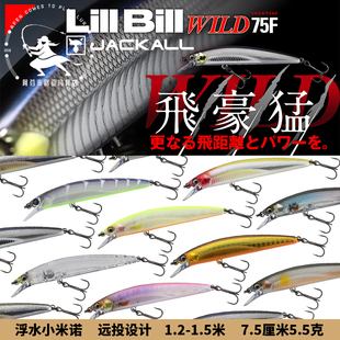 75F 路亚饵 LillBill JACKALL Wild 远投米诺 浮水米诺 5.5克