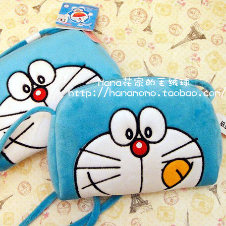 澳捷尔机器猫哆啦A梦蓝胖子小挎包亲子零钱包幼儿婴儿小包毛绒包