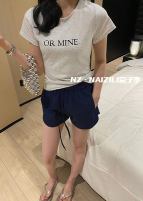 NAIZI奈子美式复古字母印花短袖t恤女夏季新款辣妹紧身露背上衣