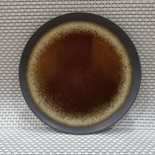 微瑕餐具陶瓷复古渐变餐盘10.5寸日式内棕西餐意面盘餐厅酒店用品