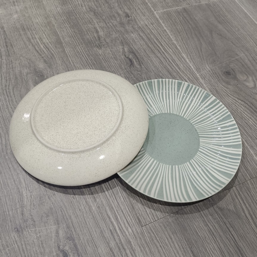 陶瓷家用8寸平盘创意绿色白色线条西餐厅酒店意面盘子高级感微瑕,餐饮具,盘,淘宝优惠券,粉丝福利购,淘宝优惠卷