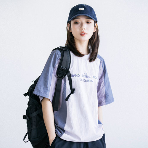 户外速干机能T恤撞色男女短袖