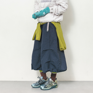 Epicsocotra冬季户外山系绗线加厚保暖半身裙A字工装裙防泼水裙女