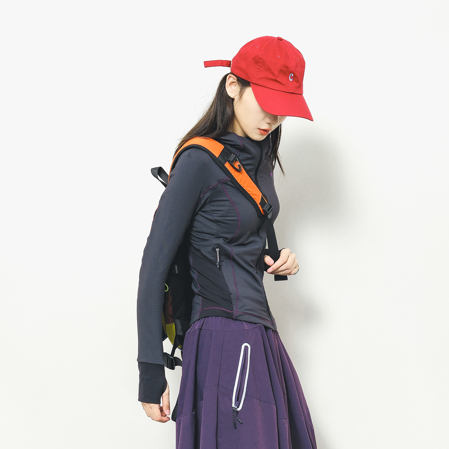 户外撞色轻量速干连帽长袖卫衣