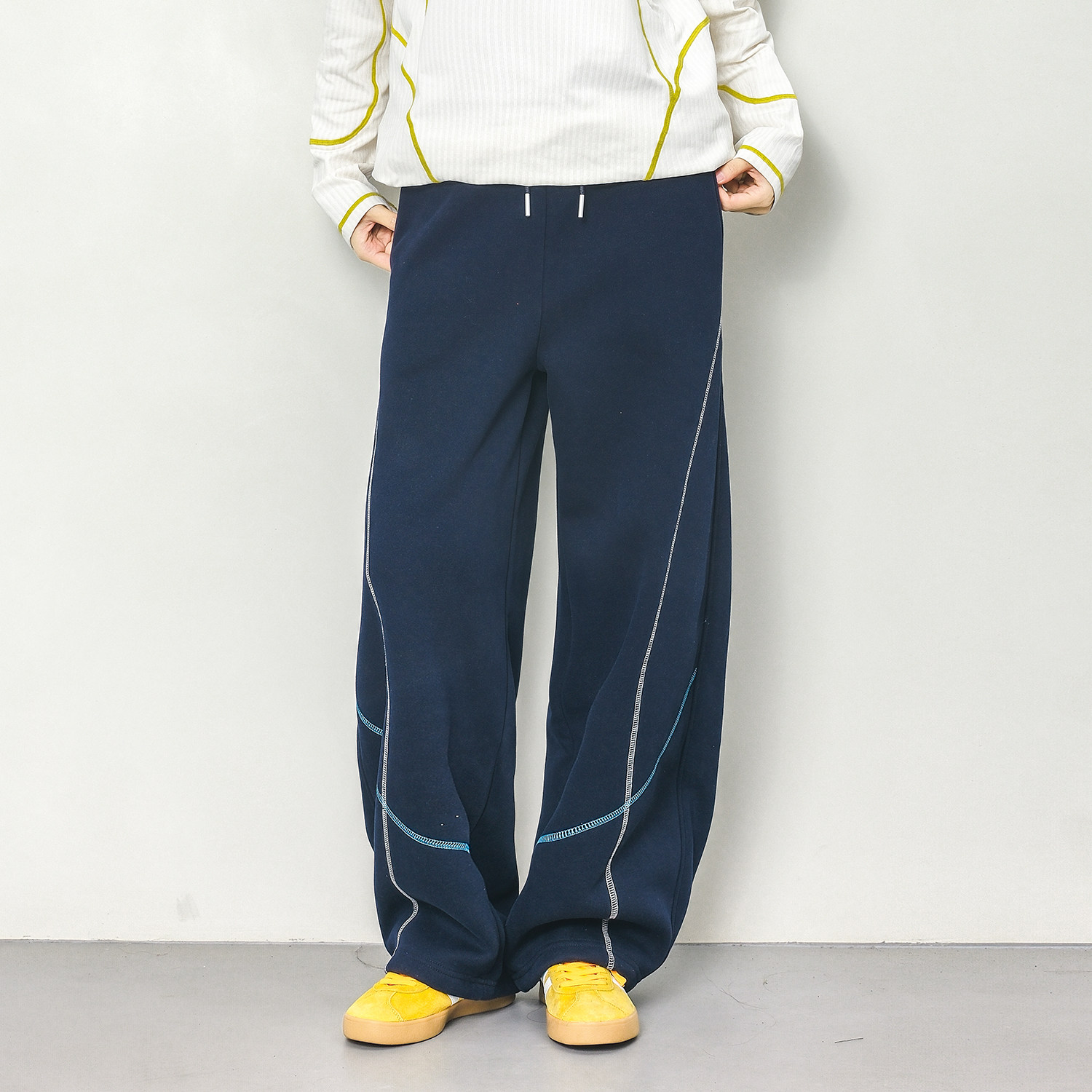 Epicsocotra冬季户外运动撞色哈苏线加绒卫衣男女休闲保暖弯刀裤,女装/女士精品,卫裤,淘宝优惠券,粉丝福利购,淘宝优惠卷