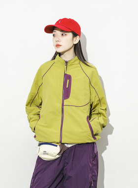 Epicsocotra户外山系两面穿撞色加厚立领夹克男女款休闲加绒外套