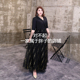 大码 晚礼服女胖mm宴会主持年会演出服高端轻奢加肥加大黑性感气质
