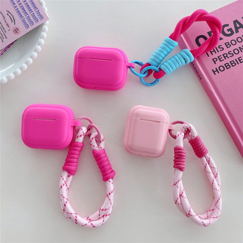 苹果AirPods 4代简约手绳硅胶壳适用苹果AirPods Pro2蓝牙耳机保护套苹果1/2代耳机壳AirPods 3代耳机壳ins