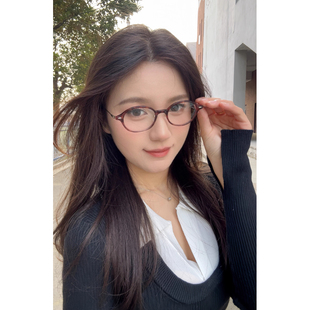 新款fake同款kate书呆子椭圆眼镜框素颜显脸小眼镜框可配近视2147