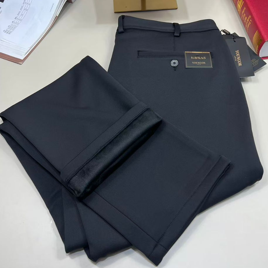 雅戈尔商务秋冬款加绒加厚休闲裤