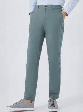 雅戈尔男士休闲裤纯色薄款棉莫代尔混纺微弹抗皱长裤DP370370GWY